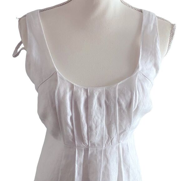 Mercer & Madison White Linen Sundress Size 6 - Picture 2 of 6